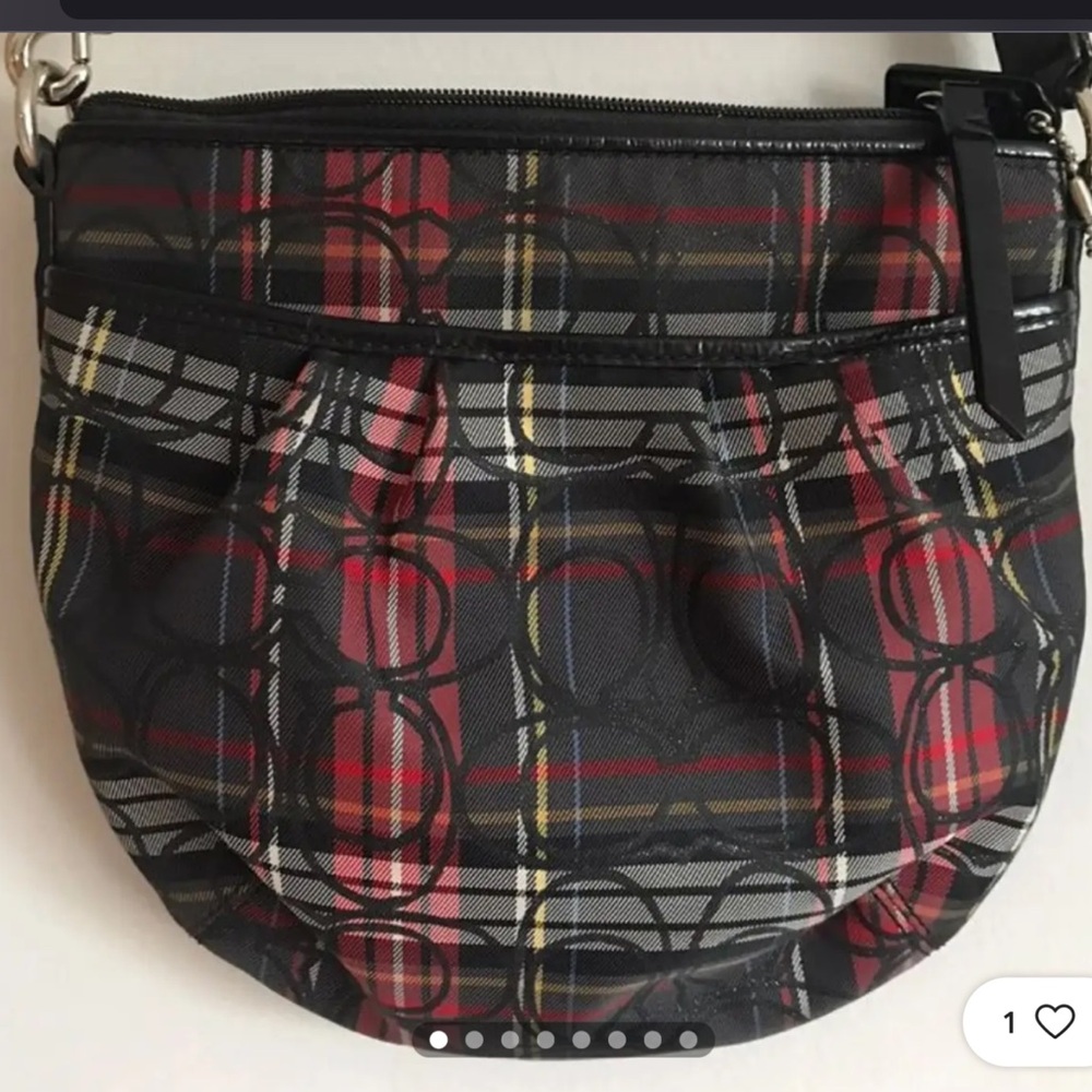 Coach tartan collection crossbody sparkle bag